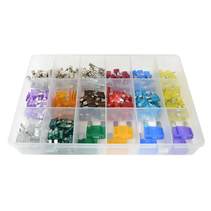 LV Automotive LV5423 288-Piece Fuse Assortment Kit Glass Mini ATS Maxi