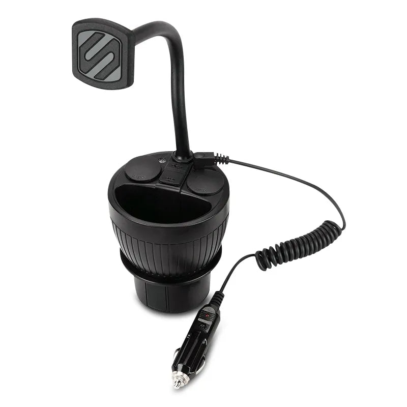 Scosche MAGPCUP MagicMount™ PowerHub for the Car with Two USB Charging Ports and Two 12V Power Sockets