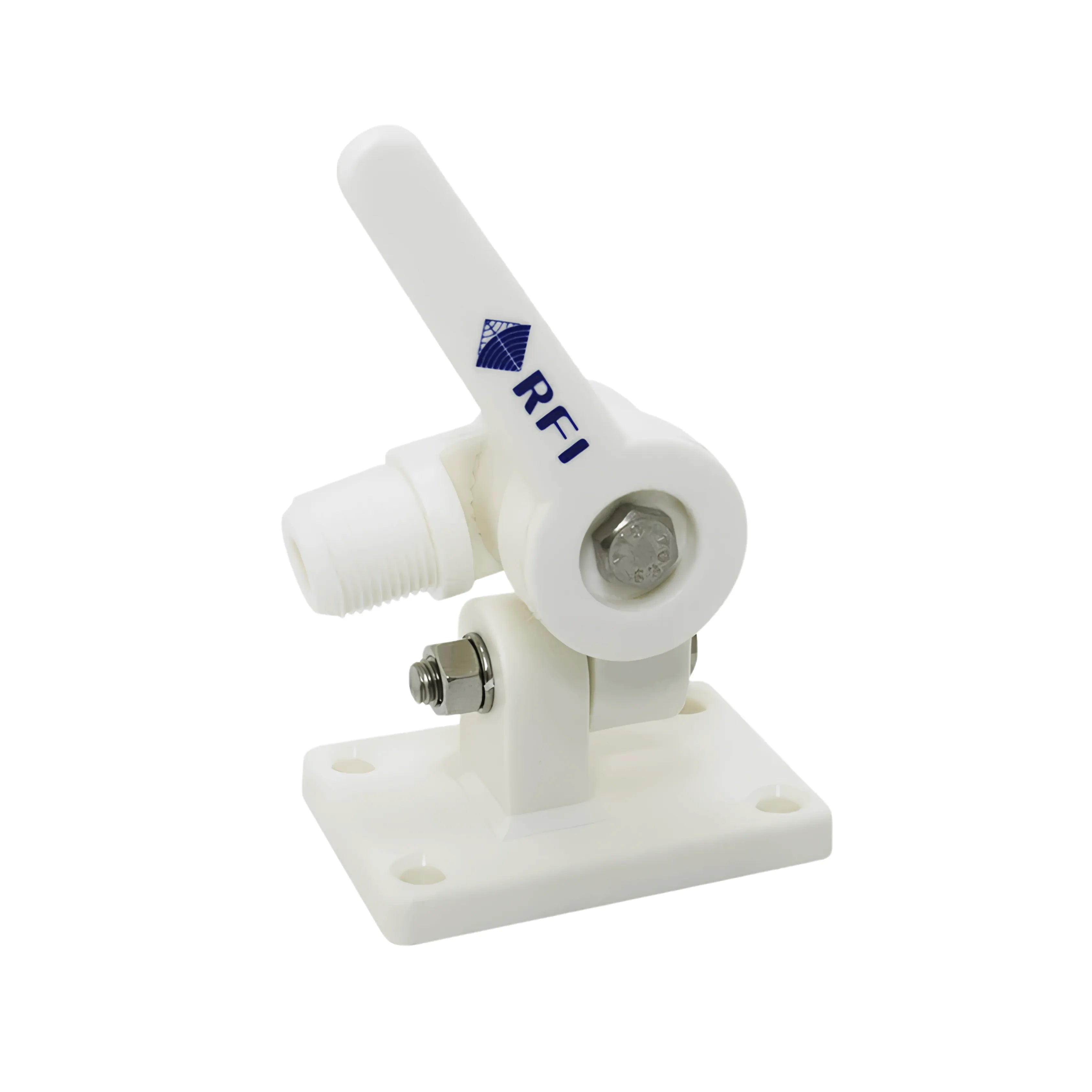RFI MAM-101 White Marine Knock Down Antenna Mount with Hardware