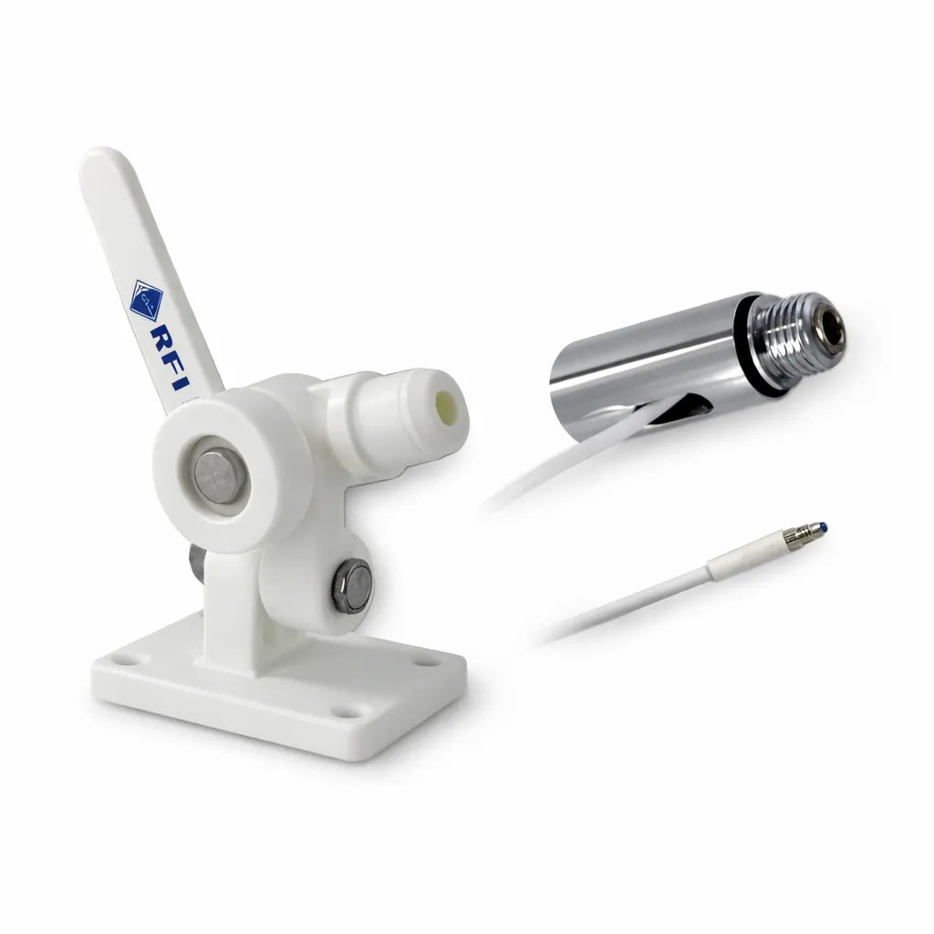 RFI MAM-CDQ White Marine Knock Down Mount with CDQ Adaptor and 5m FME(F) Cable