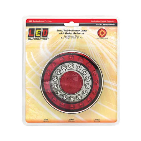 LED Autolamps MAXILAMP1XC 12/24V LED Stop/Tail/Indicator/Reflector Light Blister