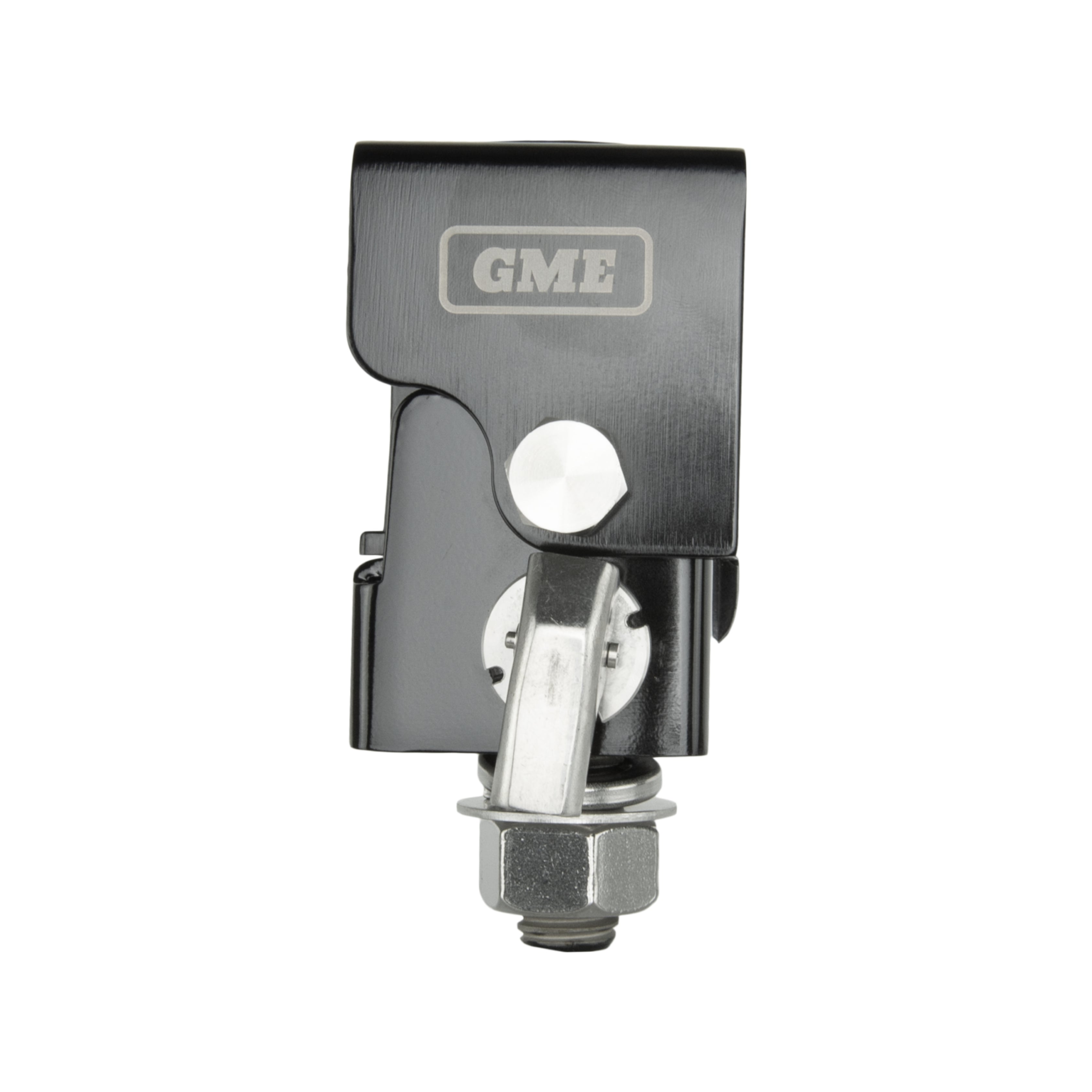 GME MB042B Heavy Duty Fold Down Stainless Steel Antenna Bracket Black Finish