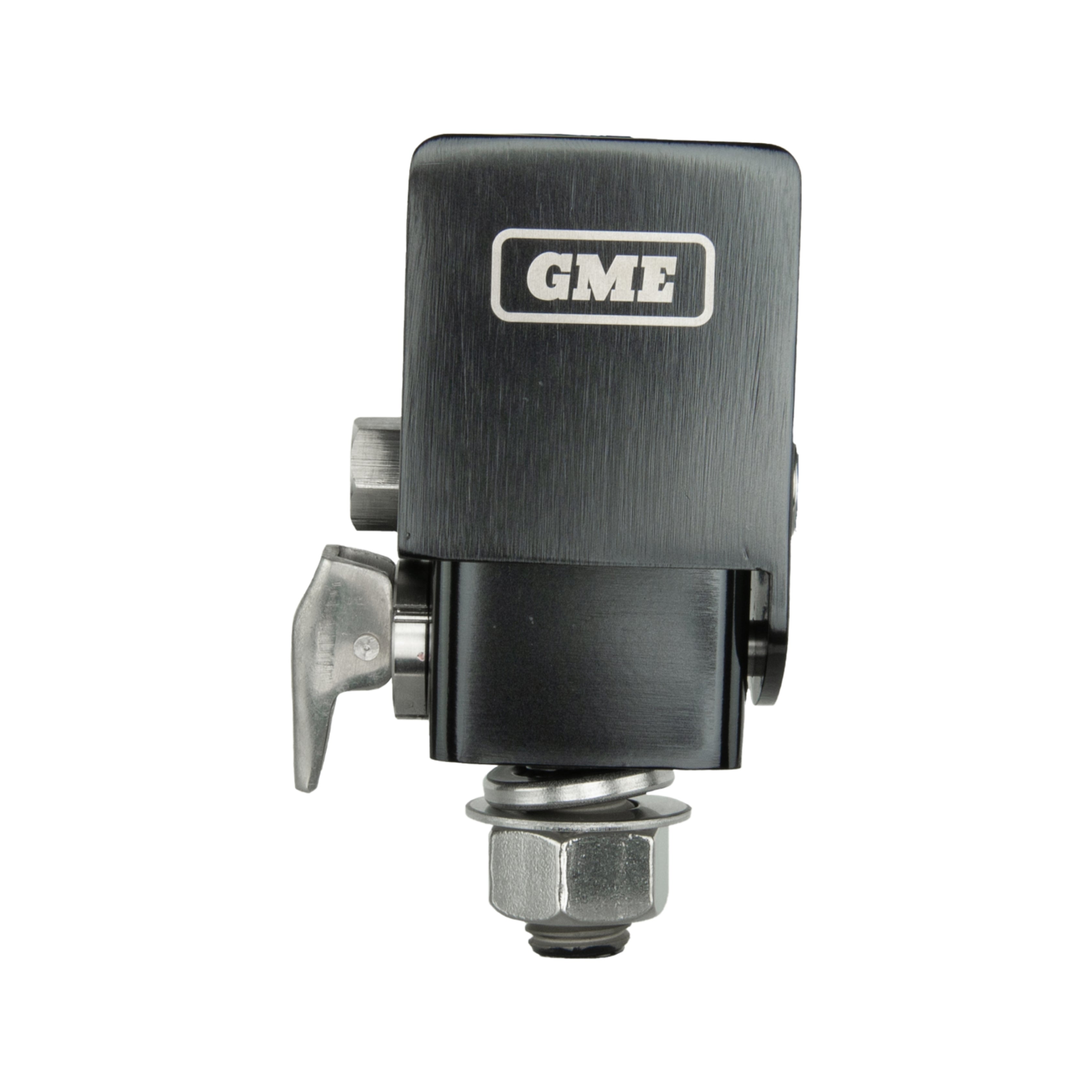 GME MB042B Heavy Duty Fold Down Stainless Steel Antenna Bracket Black Finish