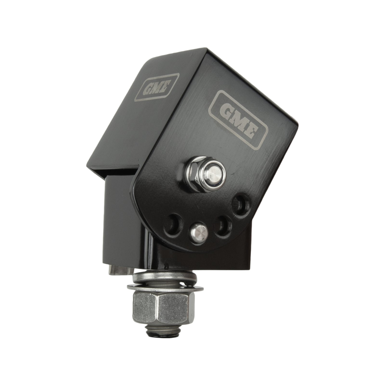 GME MB042B Heavy Duty Fold Down Stainless Steel Antenna Bracket Black Finish