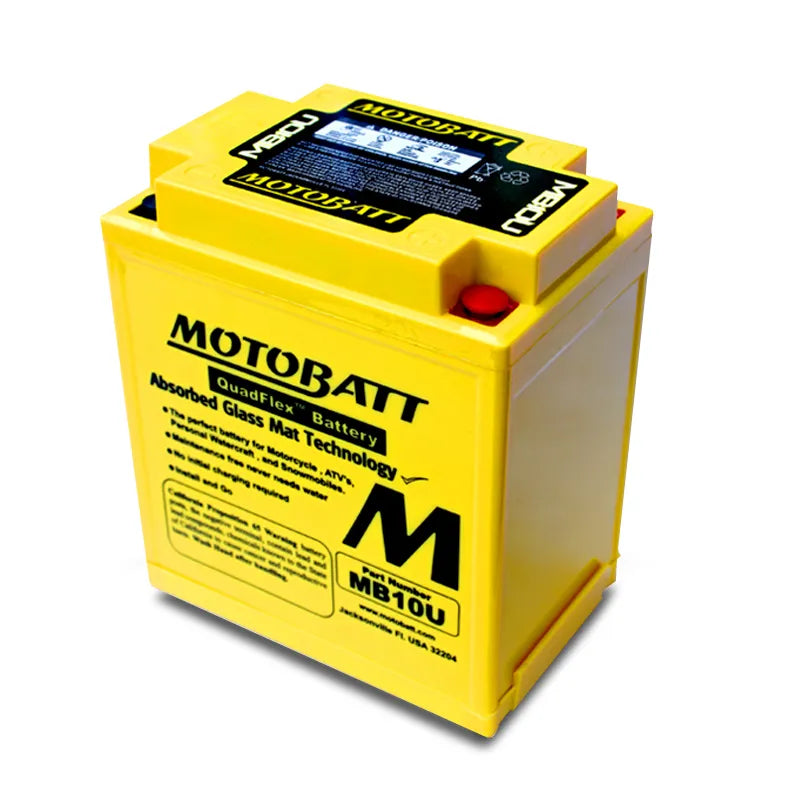 Motobatt MB10U 12V 14.5Ah 175CCA AGM Battery With Quadflex Technology