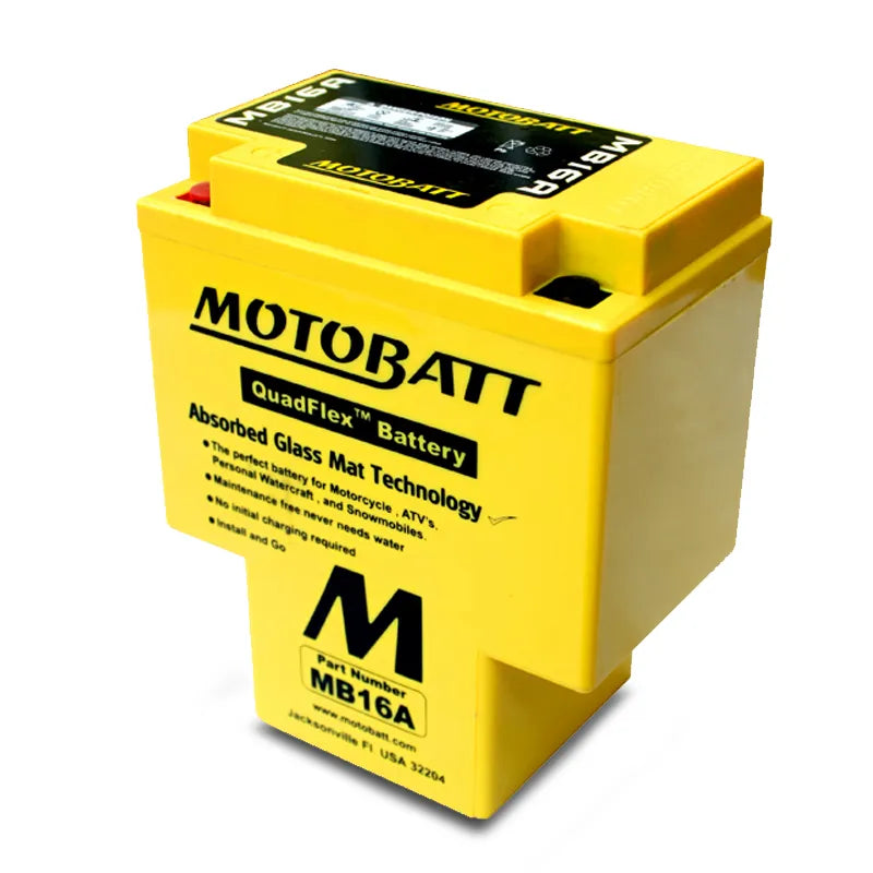 Motobatt MB16A 12V 17.5Ah 200CCA AGM Motorcycle Battery With Quadflex Technology