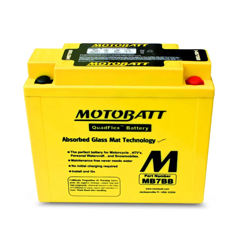 Motobatt MB7BB 12V 9Ah 150CCA AGM Motorcycle Battery With Quadflex Technology