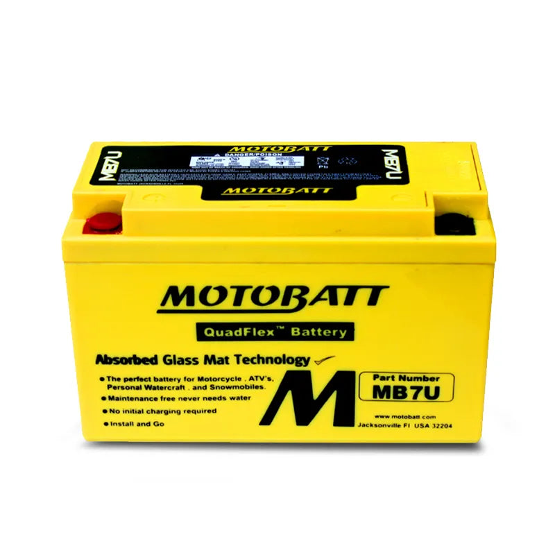 Motobatt MB7U 12V 6.5Ah 100CCA AGM Motorcycle Battery With Quadflex Technology