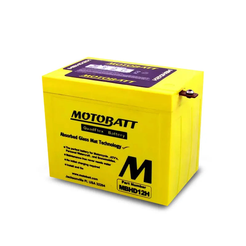 Motobatt MBHD12H 12V 33Ah 390CCA AGM Motorcycle Battery With Quadflex Technology