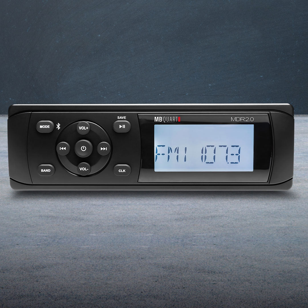 MB Quart MBQ-MDR2.0 | DIN Unit | Mechless Marine Radio/Source (Black)
