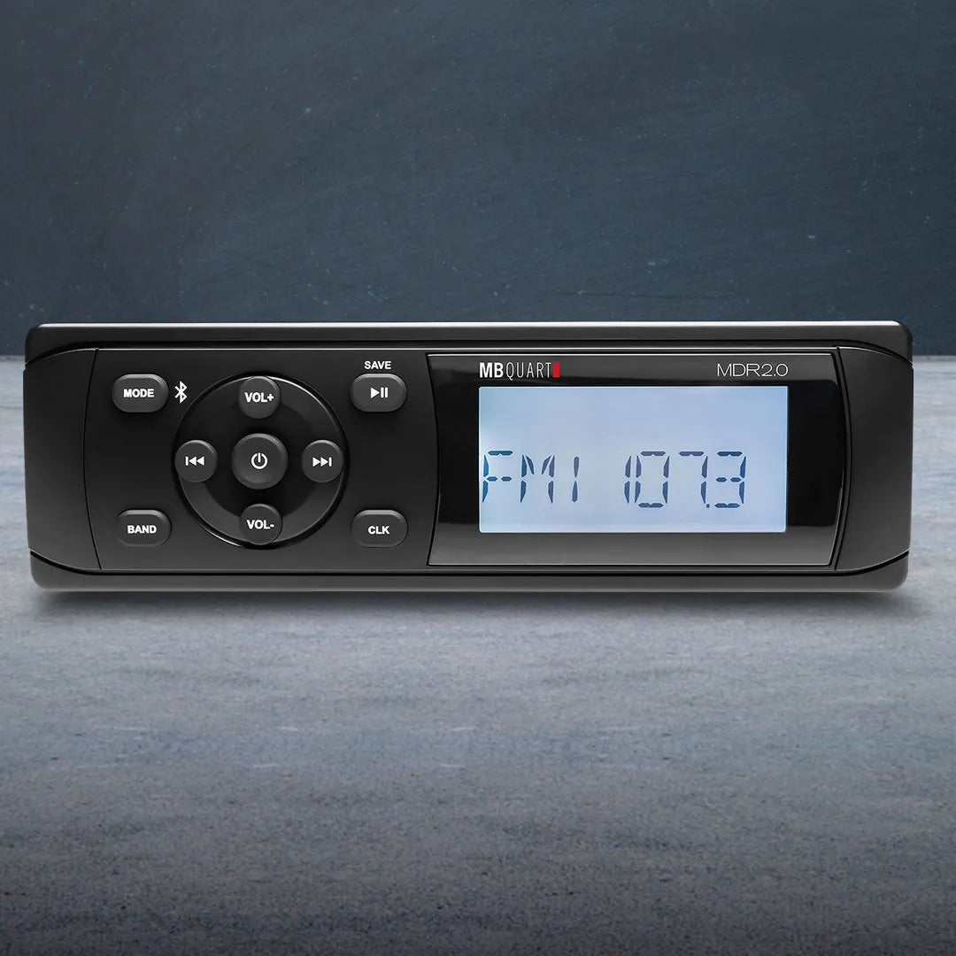 MB Quart MBQ-MDR2.0 | DIN Unit | Mechless Marine Radio/Source (Black)