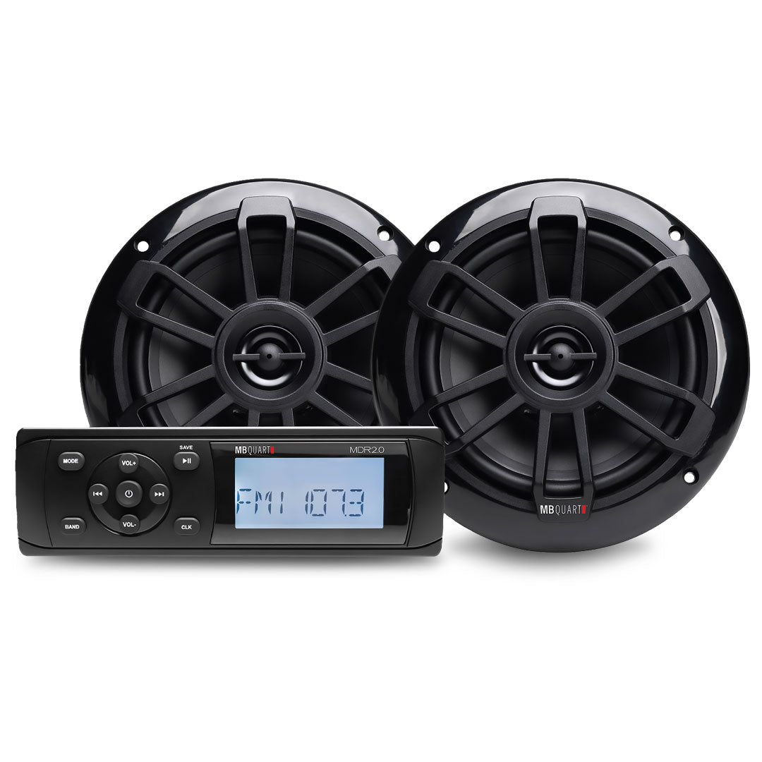 MB Quart MBQ-MDR2.0S2B | Bluetooth Source Unit | with Nautic Speakers Black
