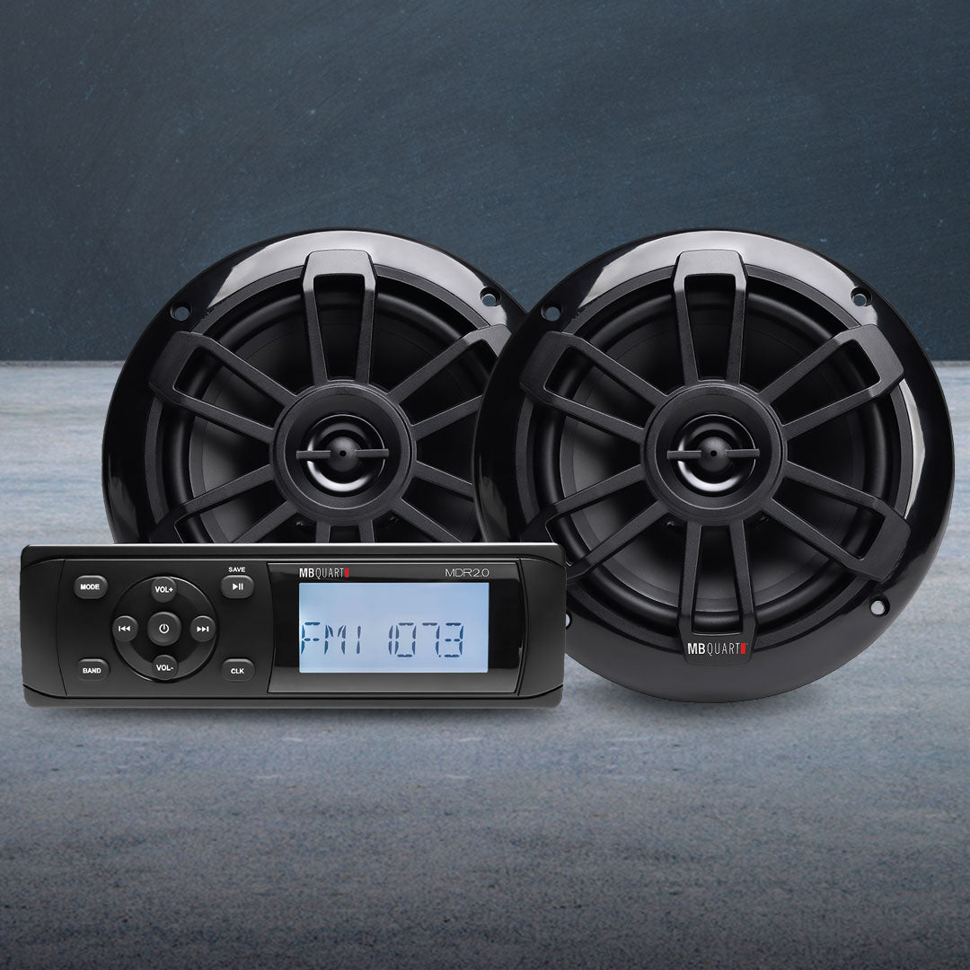 MB Quart MBQ-MDR2.0S2B | Bluetooth Source Unit | with Nautic Speakers Black
