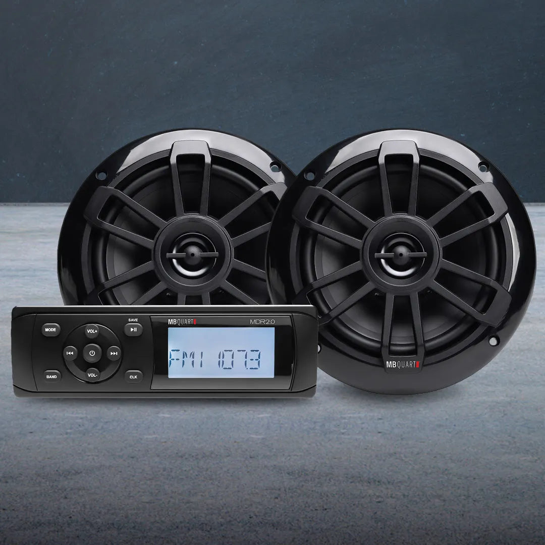 MB Quart MBQ-MDR2.0S2B | Bluetooth Source Unit | with Nautic Speakers Black