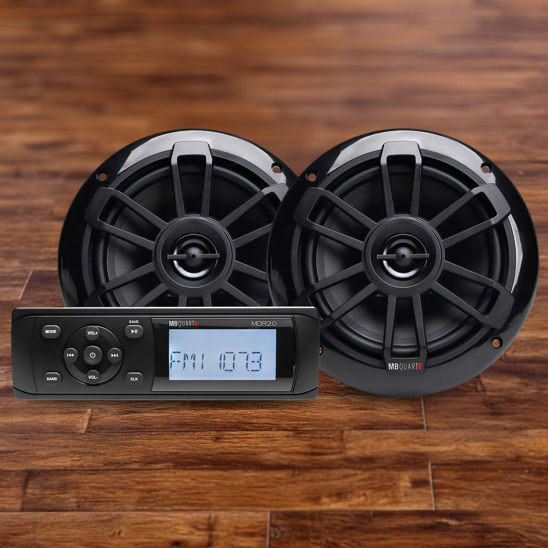 MB Quart MBQ-MDR2.0S2B | Bluetooth Source Unit | with Nautic Speakers Black