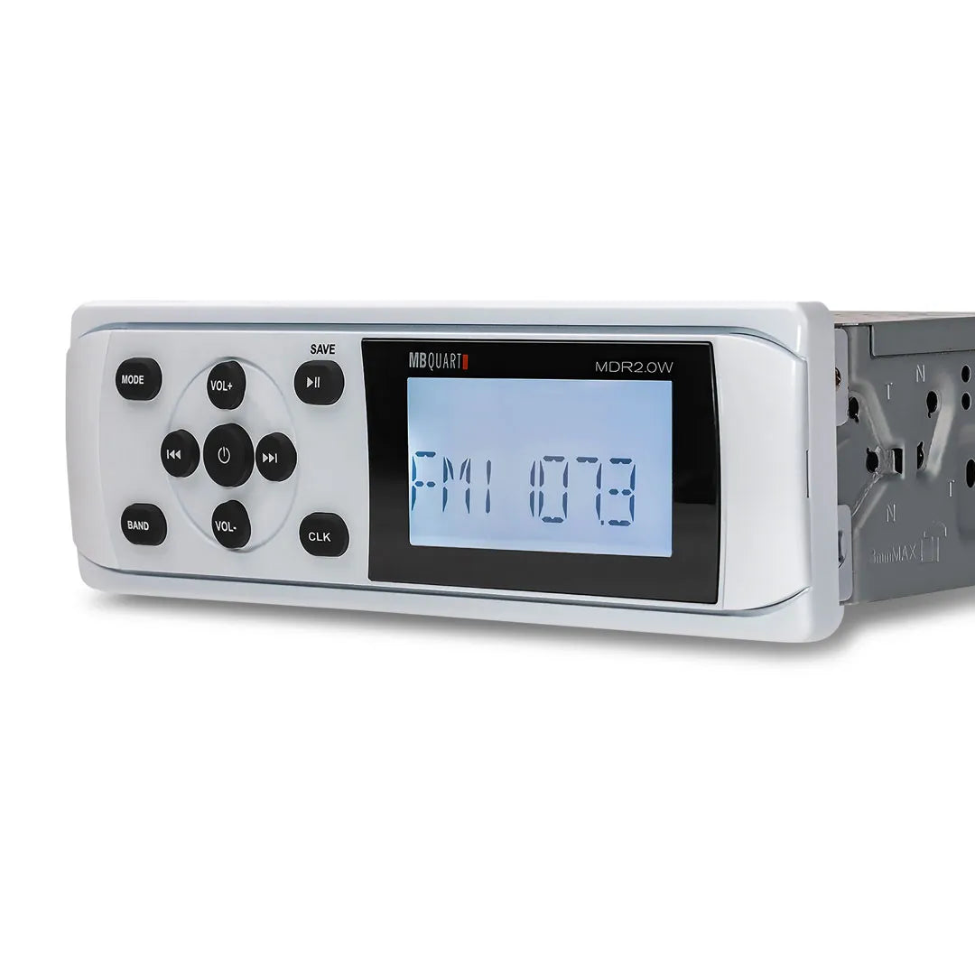 MB Quart MBQ-MDR2.0W | DIN Unit | Mechless Marine Radio/Source (White)