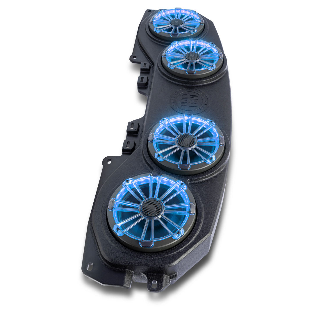 MB Quart Rear Overhead Soundbar with 8 Inch Coaxial Speakers, Enclosure, and RGB LED Lighting | Frankies Auto Electrics