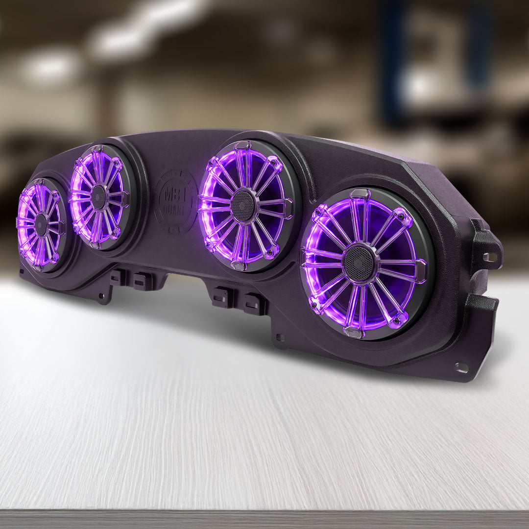 MB Quart MBQJ-48CRGB | Rear Overhead Soundbar | with 8 Inch Coaxial Speakers, Enclosure, and RGB LED Lighting
