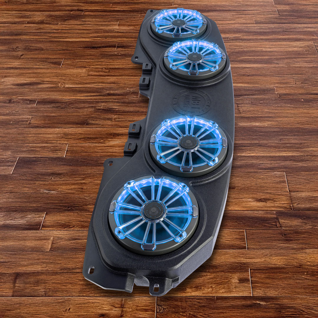 MB Quart MBQJ-48CRGB | Rear Overhead Soundbar | with 8 Inch Coaxial Speakers, Enclosure, and RGB LED Lighting