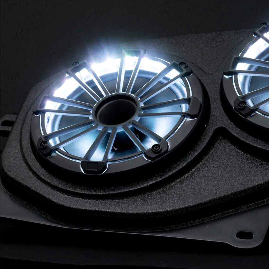 MB Quart MBQJ-48HRGB | Rear Overhead Soundbar | with 8 Inch Compression Horn Speakers, Enclosure, and RGB LED Lighting