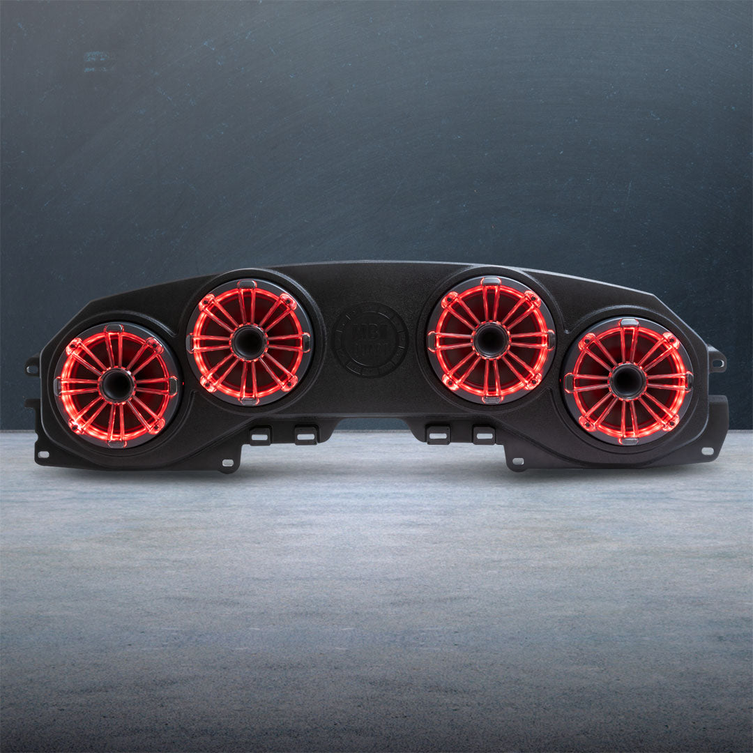 MB Quart MBQJ-48HRGB | Rear Overhead Soundbar | with 8 Inch Compression Horn Speakers, Enclosure, and RGB LED Lighting