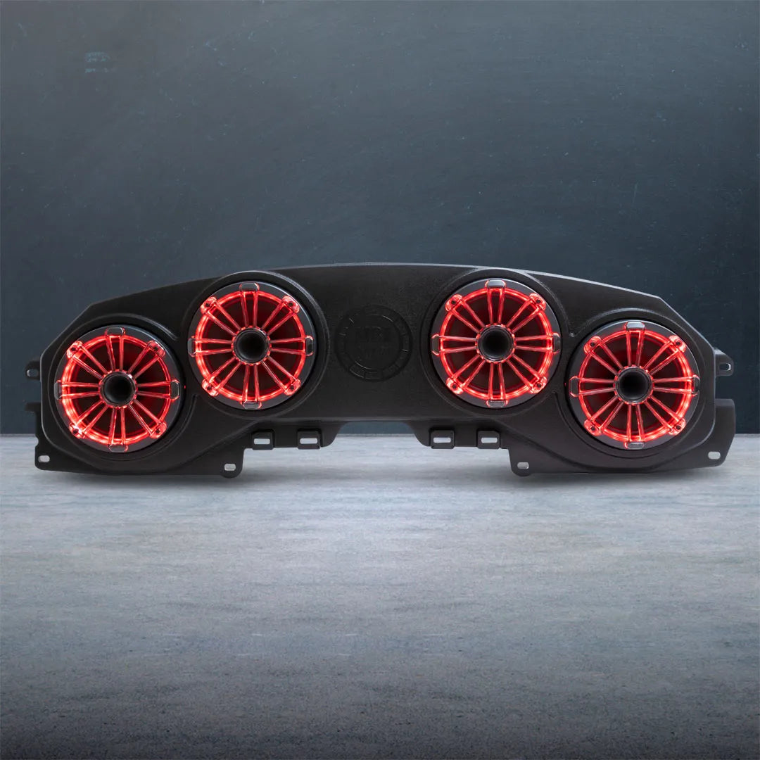 MB Quart MBQJ-48HRGB | Rear Overhead Soundbar | with 8 Inch Compression Horn Speakers, Enclosure, and RGB LED Lighting