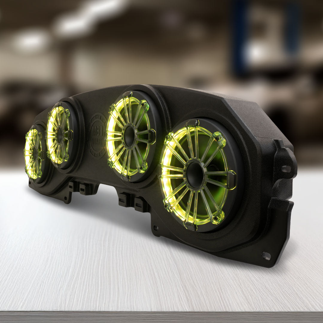 MB Quart MBQJ-48HRGB | Rear Overhead Soundbar | with 8 Inch Compression Horn Speakers, Enclosure, and RGB LED Lighting