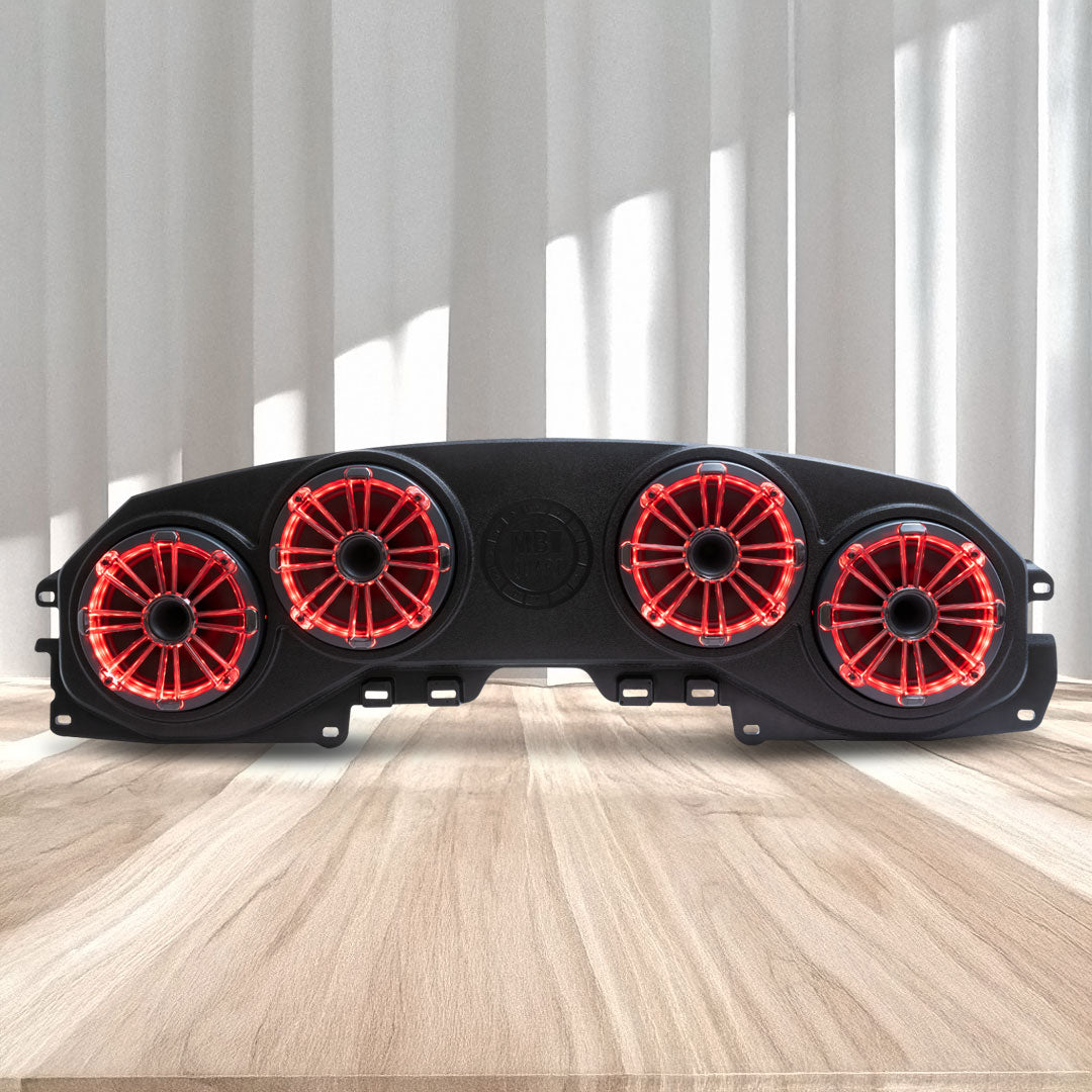 MB Quart MBQJ-48HRGB | Rear Overhead Soundbar | with 8 Inch Compression Horn Speakers, Enclosure, and RGB LED Lighting