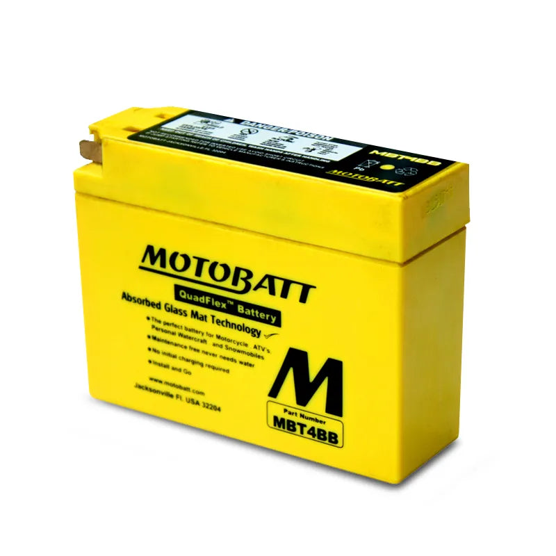 Motobatt MBT4BB 12V 2.3Ah 40CCA AGM Motorcycle Battery With Quadflex Technology