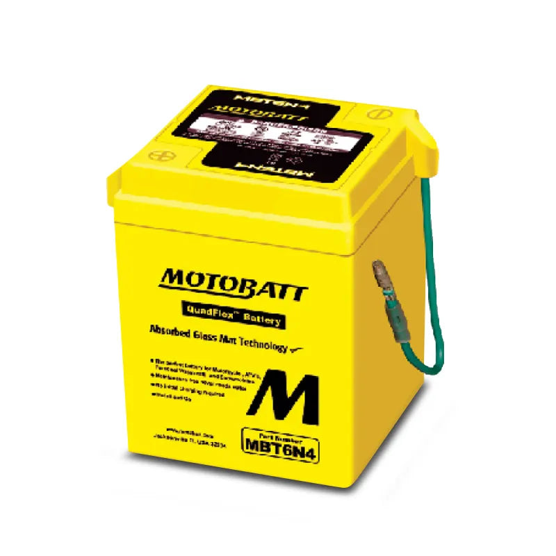 Motobatt MBT6N4 6V 4.0Ah AGM Motorcycle Battery With Quadflex Technology