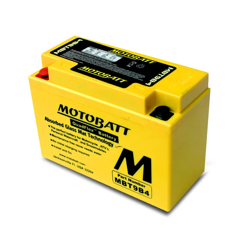 MotoBatt MBT9B-4 12V 8Ah 115CCA AGM Motorcycle Battery With Quadflex Technology