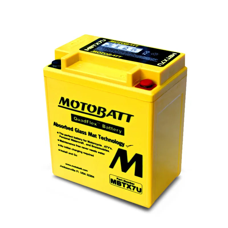 Motobatt MBTX7U | Motorcycle Battery | 12V 8Ah 115CCA AGM With Quadflex Technology