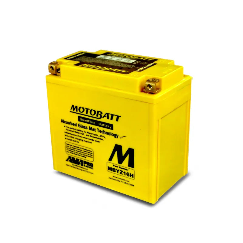 Motobatt MBYZ16H 12V 16Ah 240CCA AGM Motorcycle Battery With Quadflex Technology