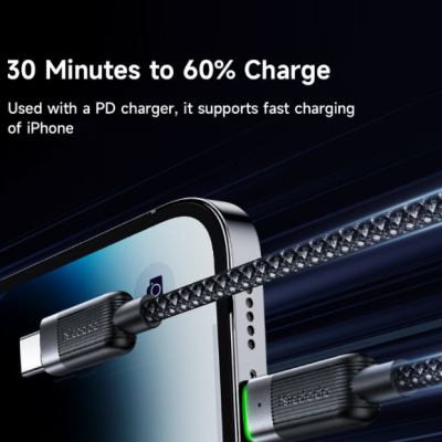 MCDODO MCA-2010 60W USB-C to Lightning Magnetic Self-Winding Charging Lead – 1.2m