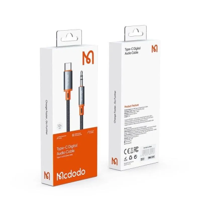 MCDODO MCA-0820 USB-C to 3.5mm AUX Audio Adaptor - 1.2M | Premium High-Resolution Audio