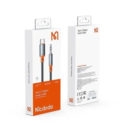MCDODO MCA-0820 USB-C to 3.5mm AUX Audio Adaptor - 1.2M | Premium High-Resolution Audio