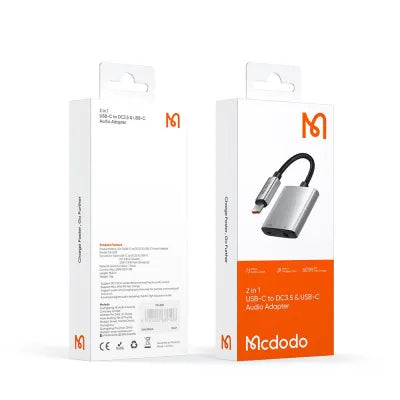 MCDODO MCA-5050 USB-C to USB-C + 3.5mm AUX Audio Adaptor | Charge & Listen Simultaneously
