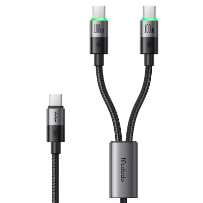 MCDODO MCA-6740 100W 5A USB-C to Dual USB-C Charging Lead - 1.5M | High-Speed Fast Charging Cable