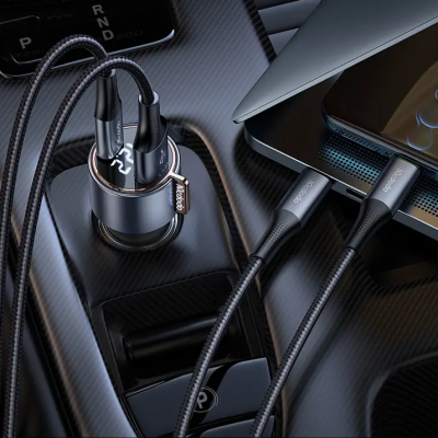 MCDODO MCC-3690 75W PD USB-C + QC4.0 USB Car Charger with Voltmeter
