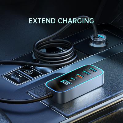 MCDODO MCC-1900 USB Car Charger with 4x USB + 1x Type-C Ports – 1.5m