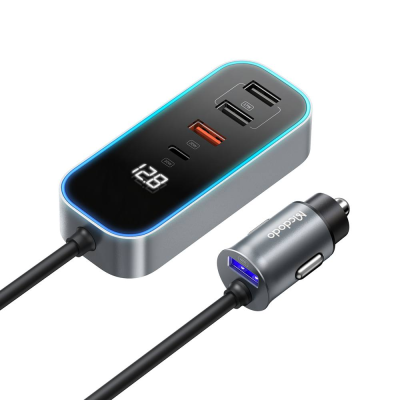 MCDODO MCC-1900 USB Car Charger with 4x USB + 1x Type-C Ports – 1.5m
