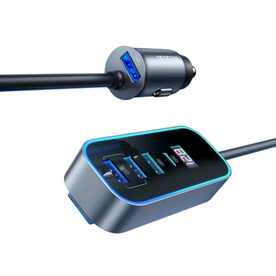 MCDODO MCC-1900 USB Car Charger with 4x USB + 1x Type-C Ports – 1.5m