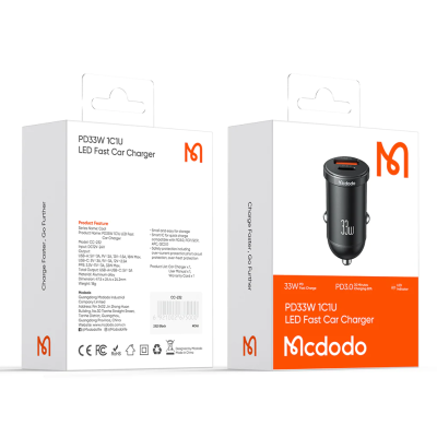 MCDODO MCC-2320 33W PD Type-C + QC3.0 USB Car Charger