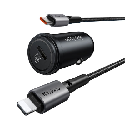 MCDODO MCC-7492 30W PD USB-C Car Charger with 1.2m USB-C to Lightning Cable