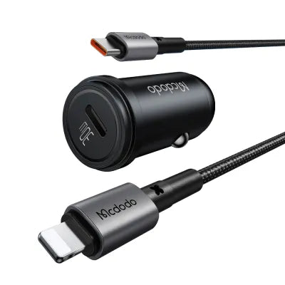 MCDODO MCC-7492 30W PD USB-C Car Charger with 1.2m USB-C to Lightning Cable