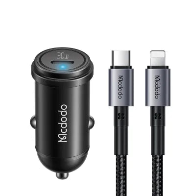 MCDODO MCC-7492 30W PD USB-C Car Charger with 1.2m USB-C to Lightning Cable