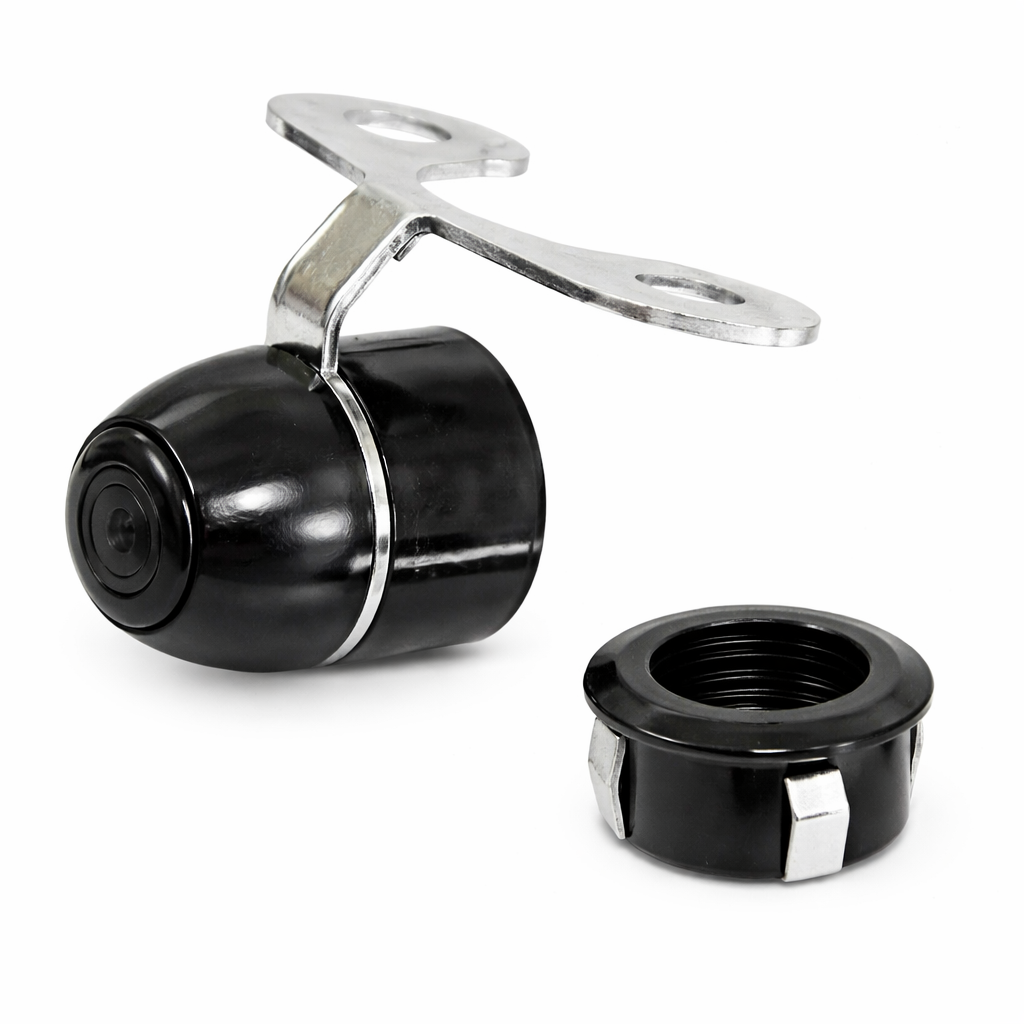 Mongoose MCD2 CVBS/1080P Dual-Mount Reverse Camera - Professional Selectable Format Reversing Camera with 160° Viewing Angle, Chrome Butterfly Bracket or Flush Mount Options, Parking Guidelines, and Legacy Monitor Compatibility