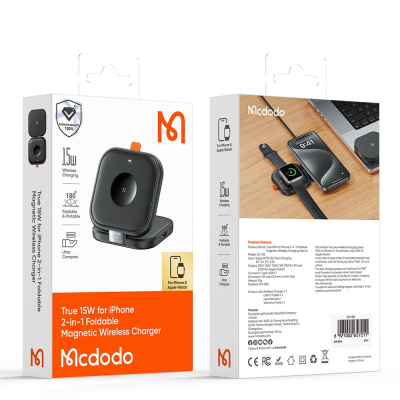 Mcdodo MCH-2160 15W Foldable iPhone and Apple Watch Wireless Charger