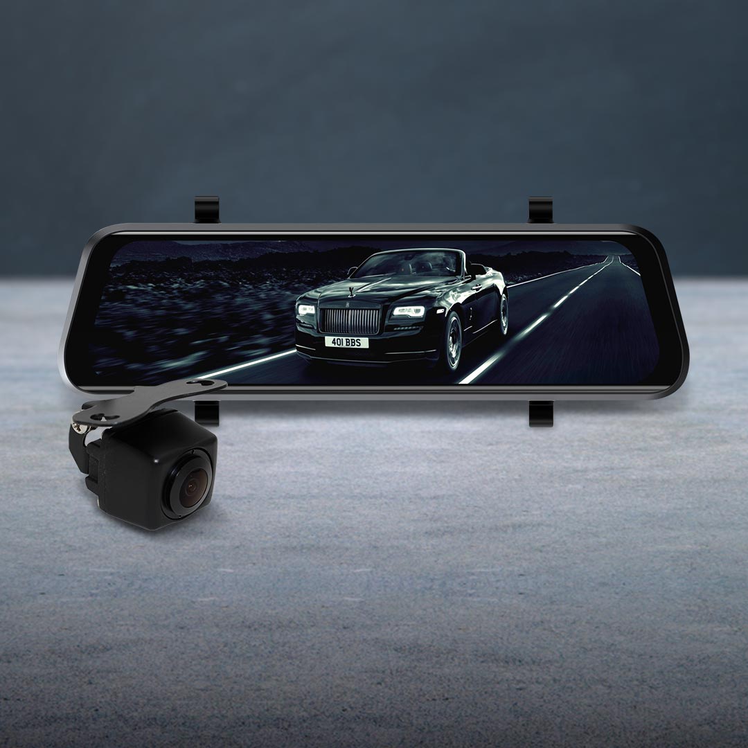 MONGOOSE MCM93C 9.6" Full HD Clip-On Mirror Monitor and Mini Camera Kit - Complete Vision System