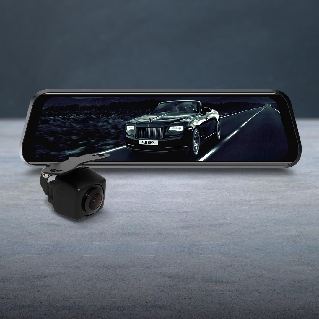 MONGOOSE MCM93P 9.6" Full HD Replacement Mirror Monitor and Mini Camera Kit - Complete Vision System